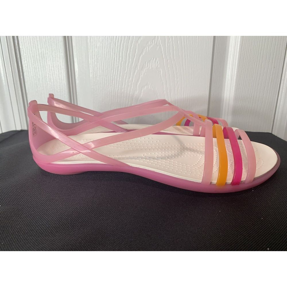CROCS Pink and Yellow Women's Sandals - Picture 4 of 7